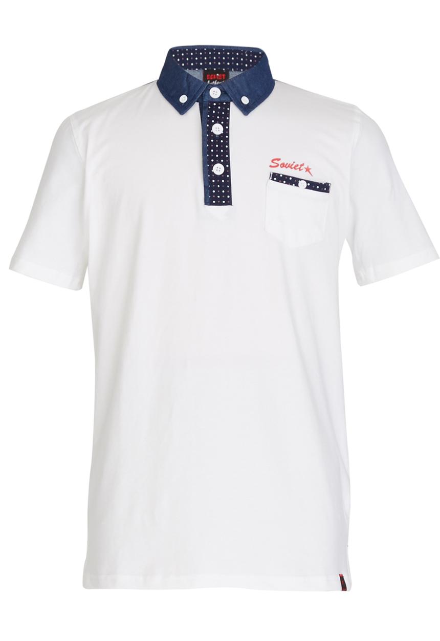 SOVIET - Golfer With Contrast Pocket White