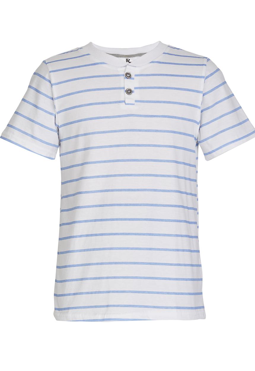 Rebel Republic - Henley Tee Blue and White