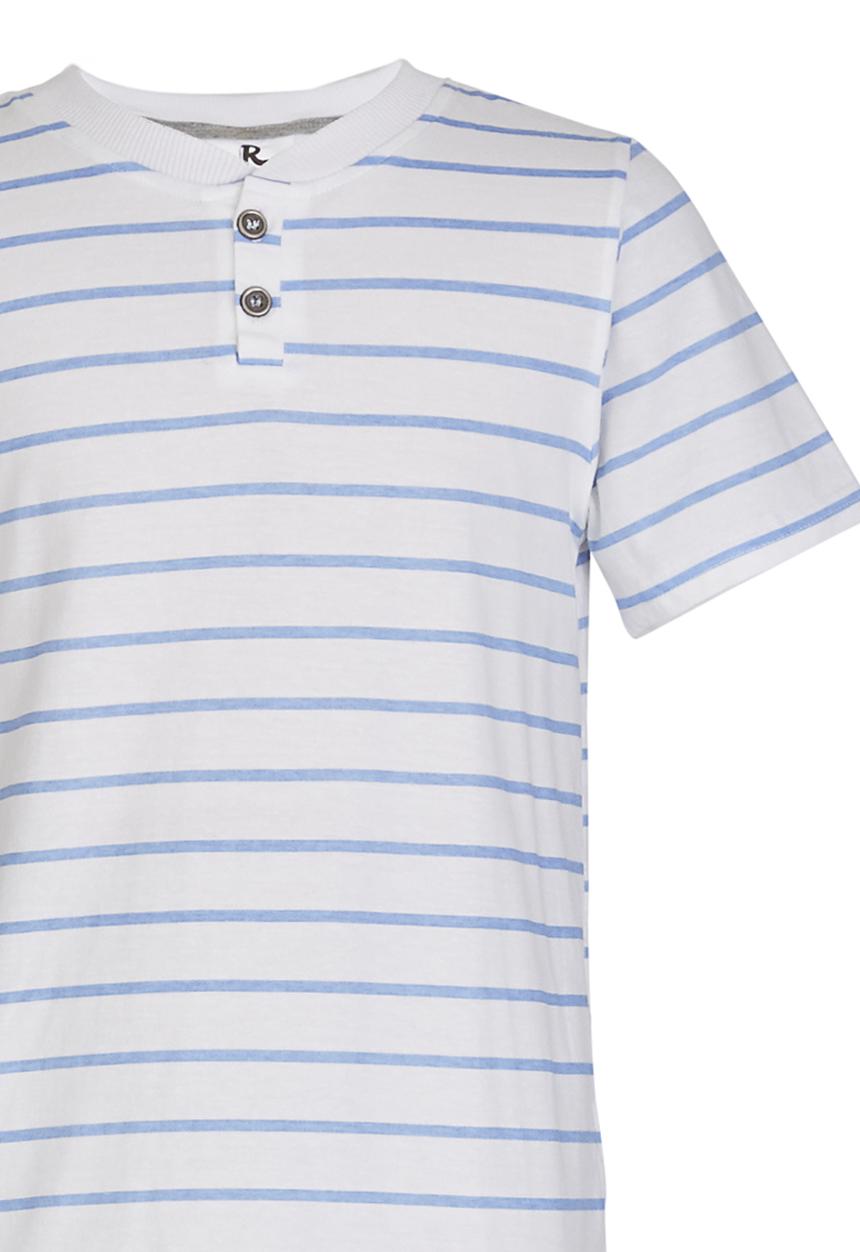 Rebel Republic - Henley Tee Blue and White