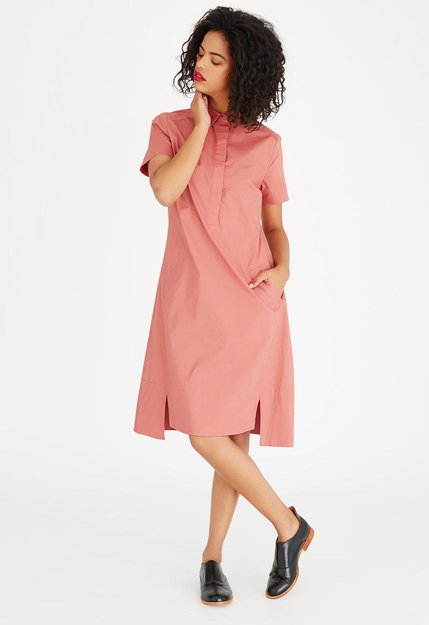 AMANDA LAIRD CHERRY - Nolwazi Linen Longline Shirt Mid Pink