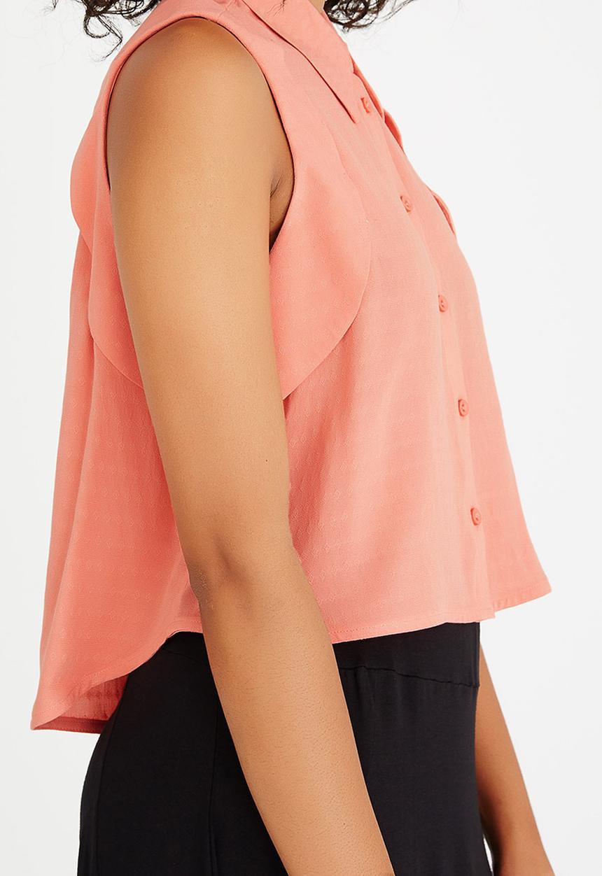 AMANDA LAIRD CHERRY - Fezile Sleeveless Shirt Orange