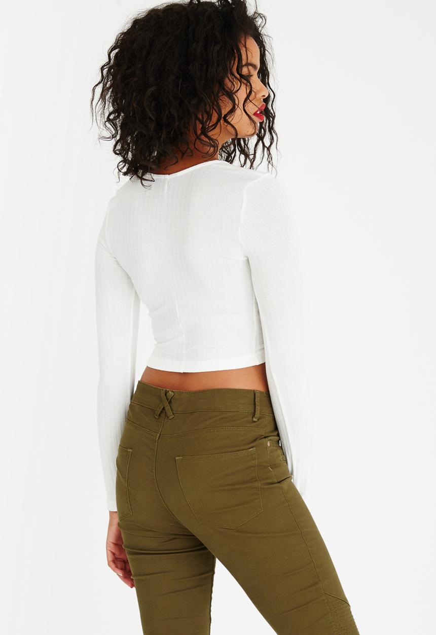 c(inch) - Knot Detail Crop Top White