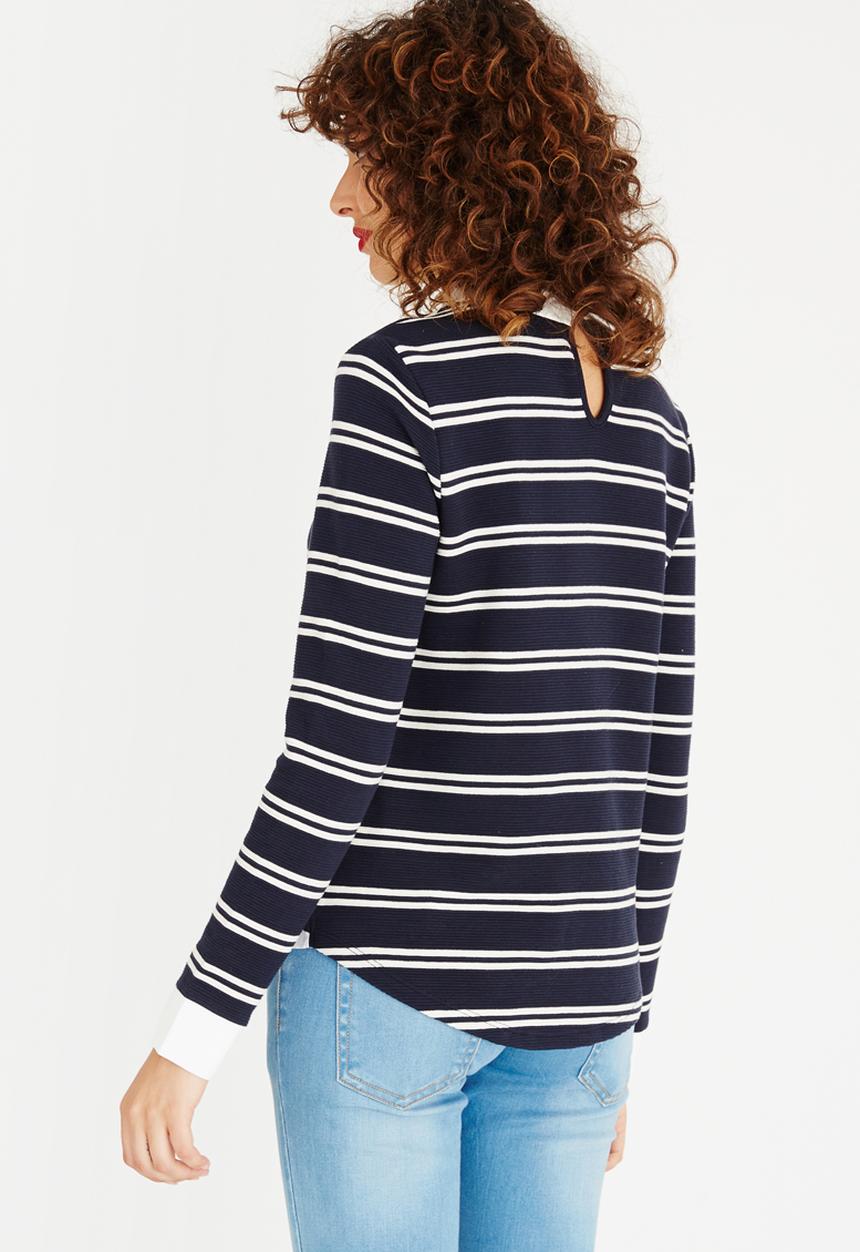 ONLY - Carmen 2-in-1 Top Navy & White