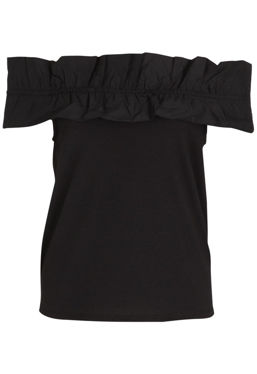 STYLE REPUBLIC - Bardot Frill T-shirt Black