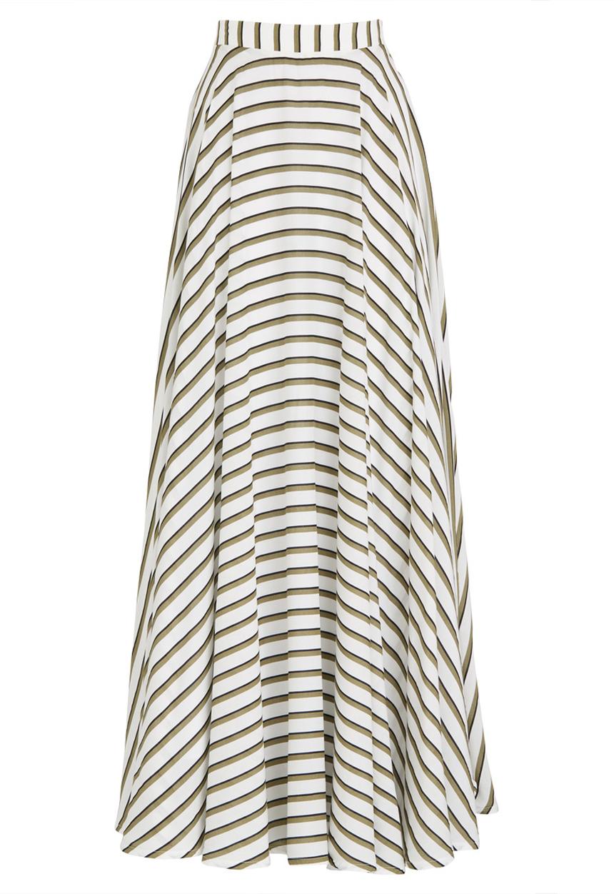 DAVID by David Tlale - Striped Full Circle Skirt Green