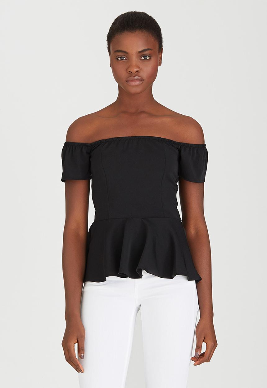 c(inch) - Peplum Blouse Black