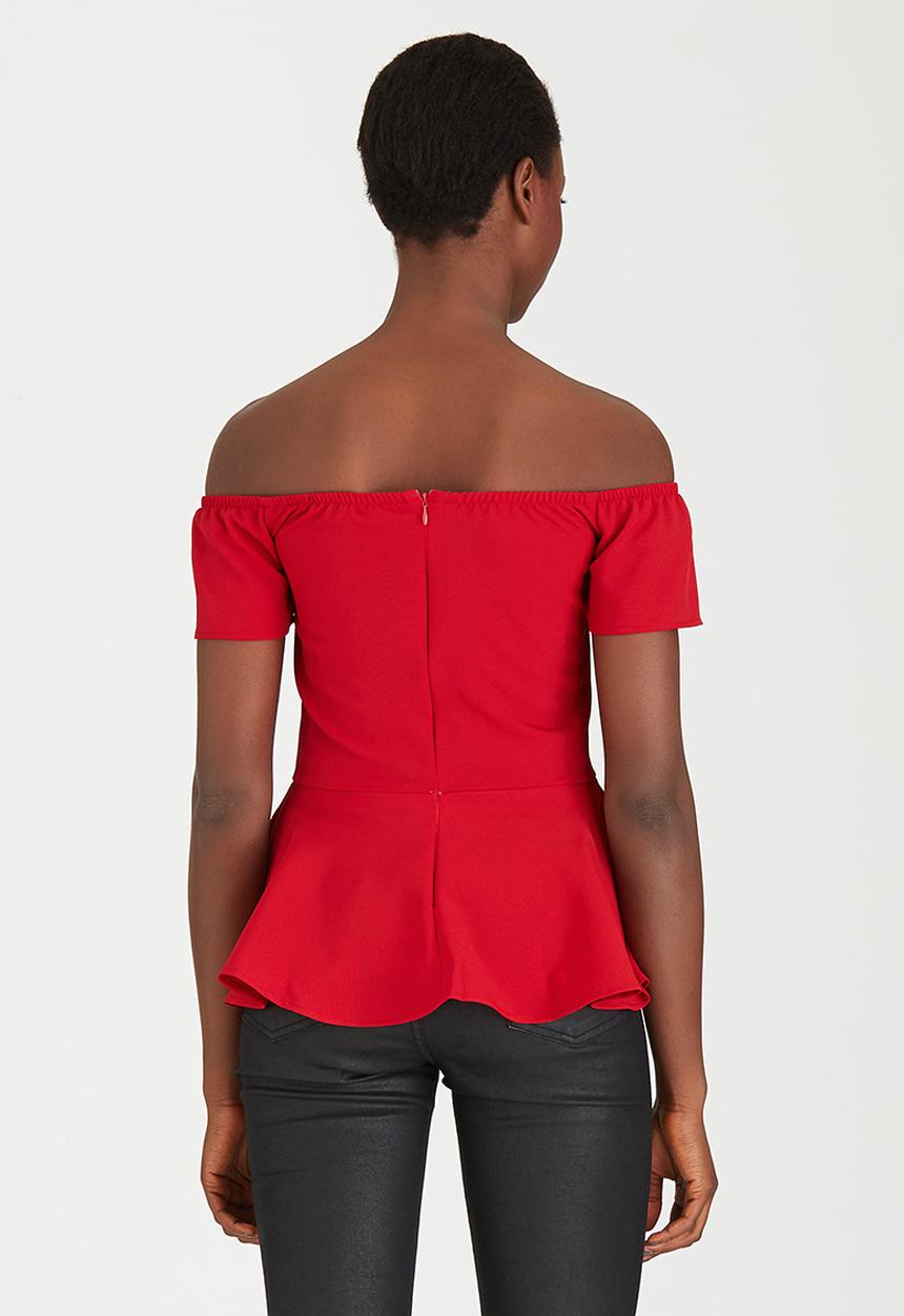 c(inch) - Peplum Blouse Red