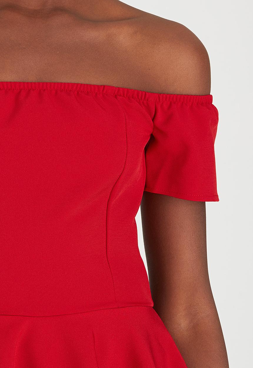 c(inch) - Peplum Blouse Red
