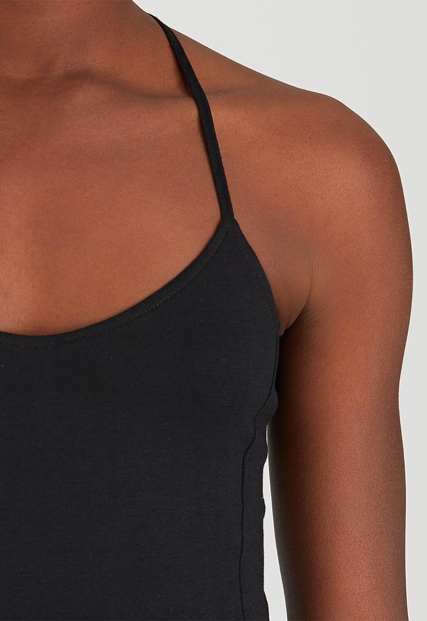 c(inch) - Strap Detail Crop Top Black