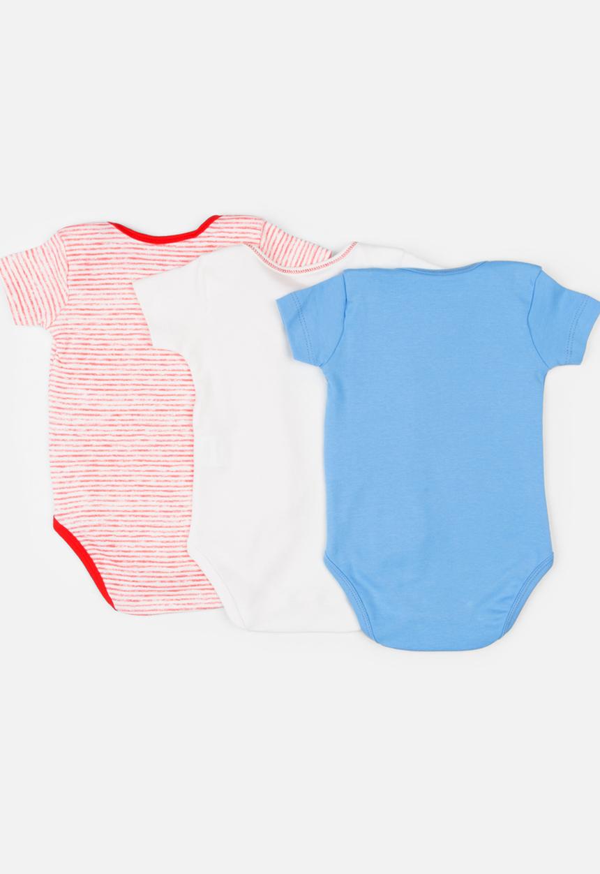 Baby Corner - 3 Pack Car Bodysuit Multi-colour
