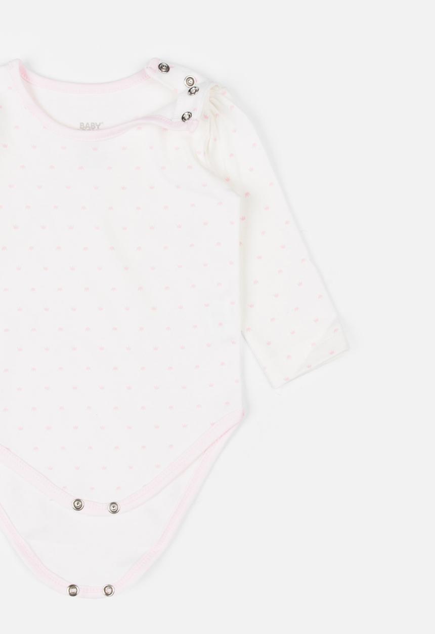 Baby Corner - Little Princess  2 Pack Long Sleeve Bodysuits White