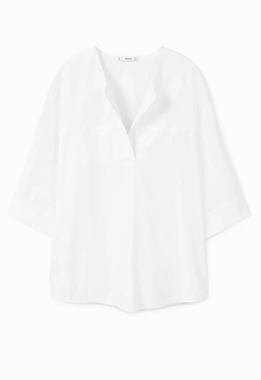 MANGO - 3/4 Sleeve Blouse White