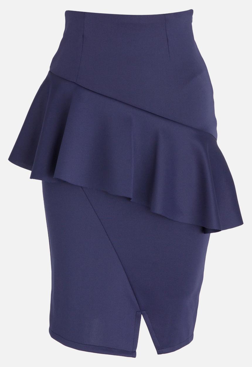 edit - Frill Detail Pencil Skirt Navy