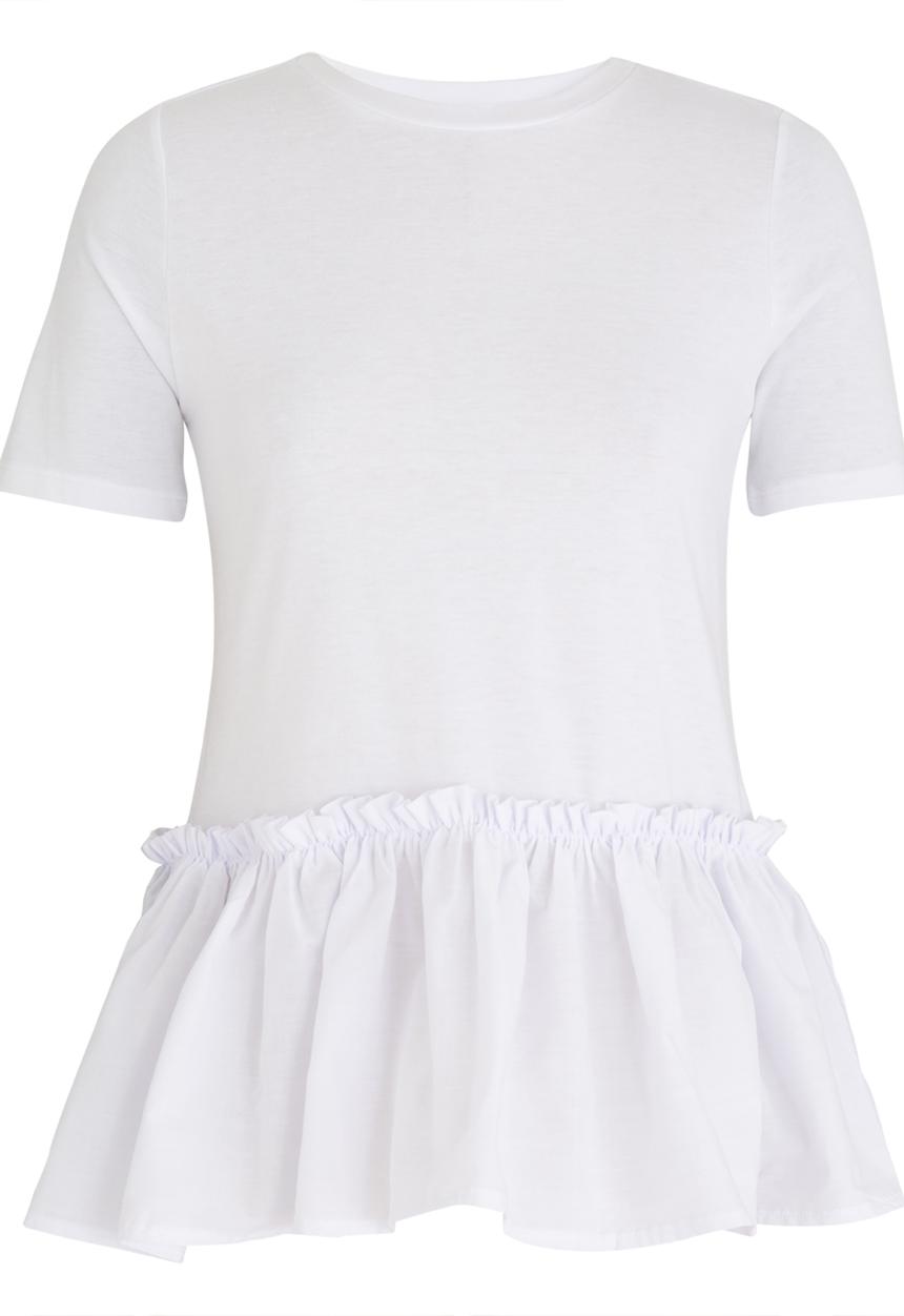 STYLE REPUBLIC - Frill Hem T-shirt White