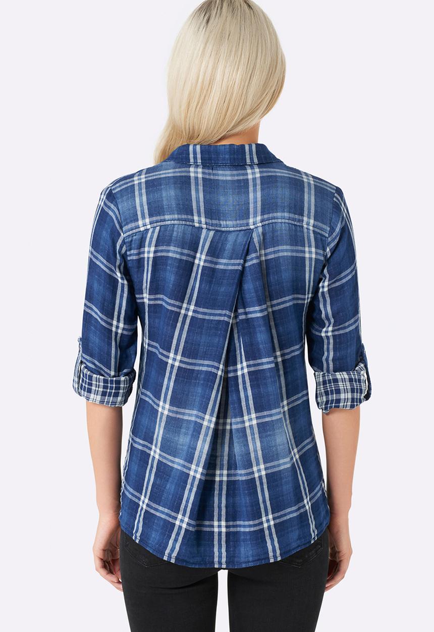 Forever New (Spree) - Kellie Checked Shirt Blue and White