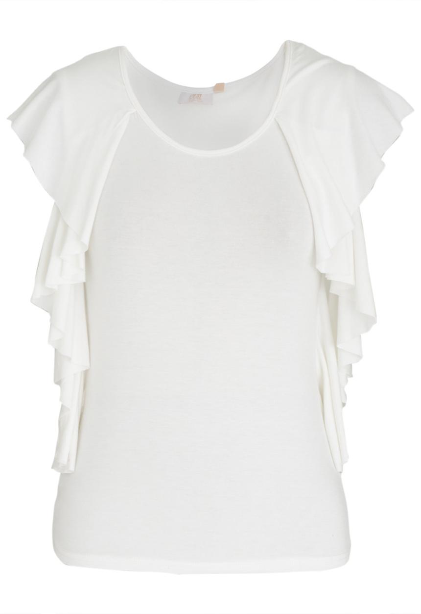 edit - Ruffle Top Off White