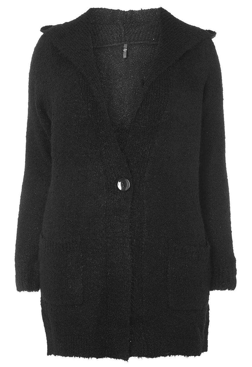 EVANS - Textured Longer Length Cardigan Black