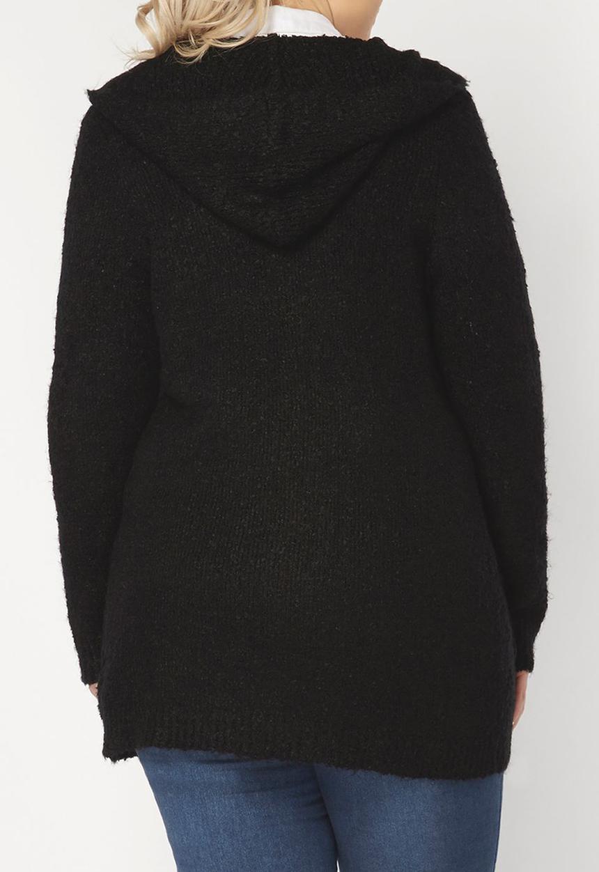EVANS - Textured Longer Length Cardigan Black