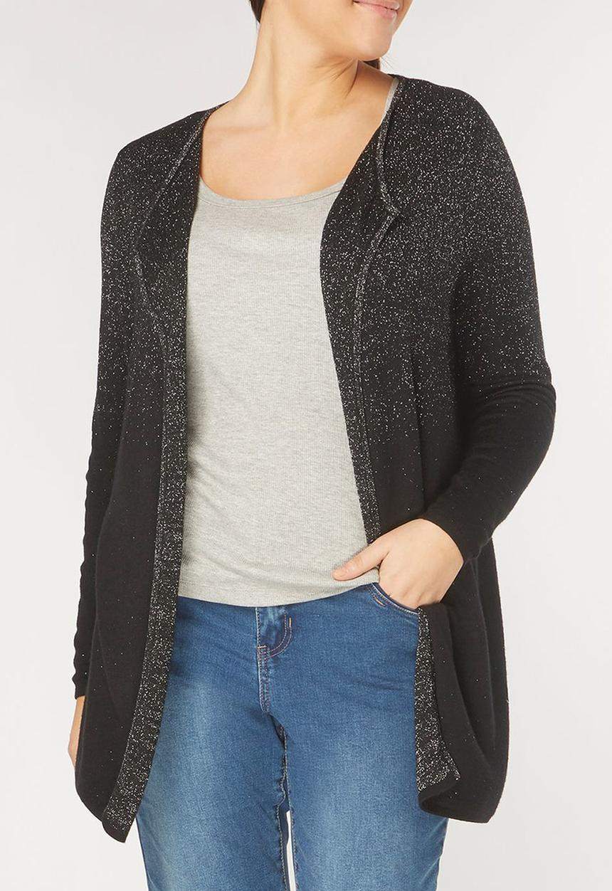 EVANS - Waterfall Detail Cardigan Black