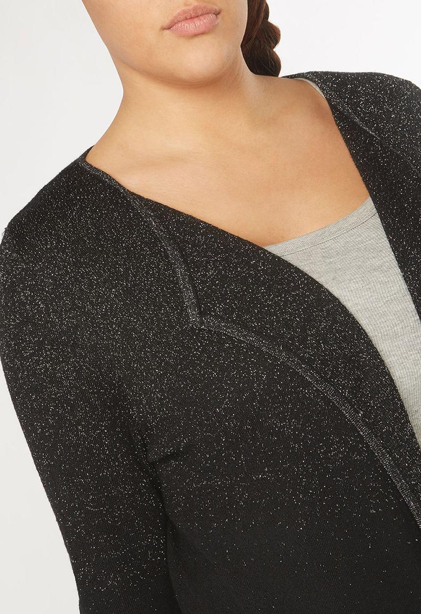 EVANS - Waterfall Detail Cardigan Black