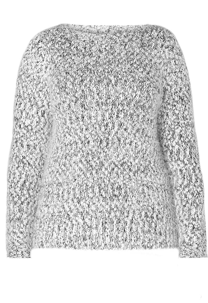 EVANS - Fluffy Long Sleeve Sweater Grey