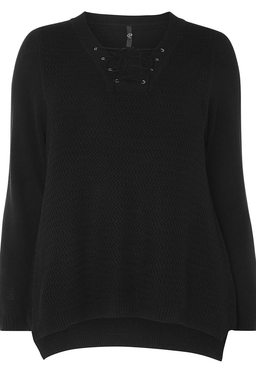 EVANS - Front Tie Detail Jumper Black