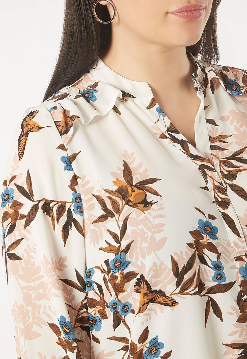 EVANS - Bird Print Shirt Multi-colour