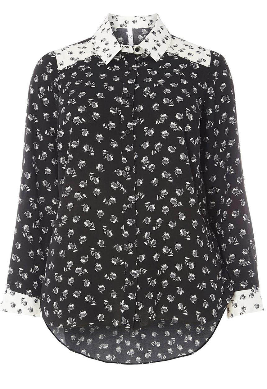 EVANS - All-over Print Shirt Black and White