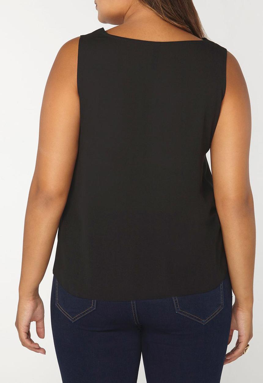 EVANS - Cross Front Vest Black