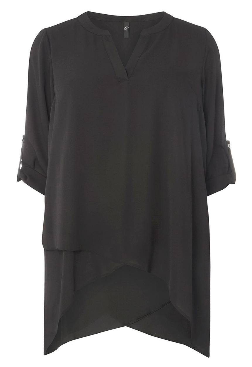 EVANS - Asymmetric Shirt Black