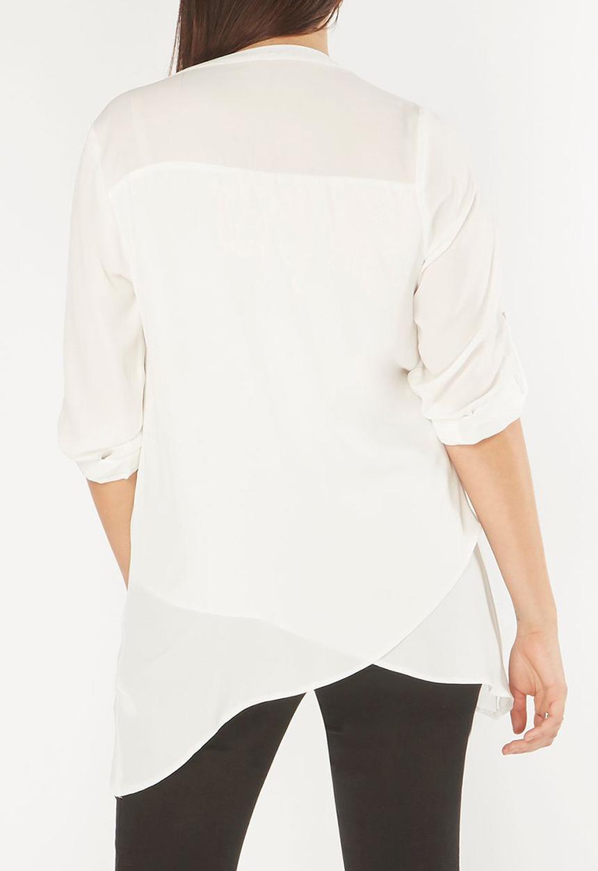 EVANS - Asymmetric Shirt Cream