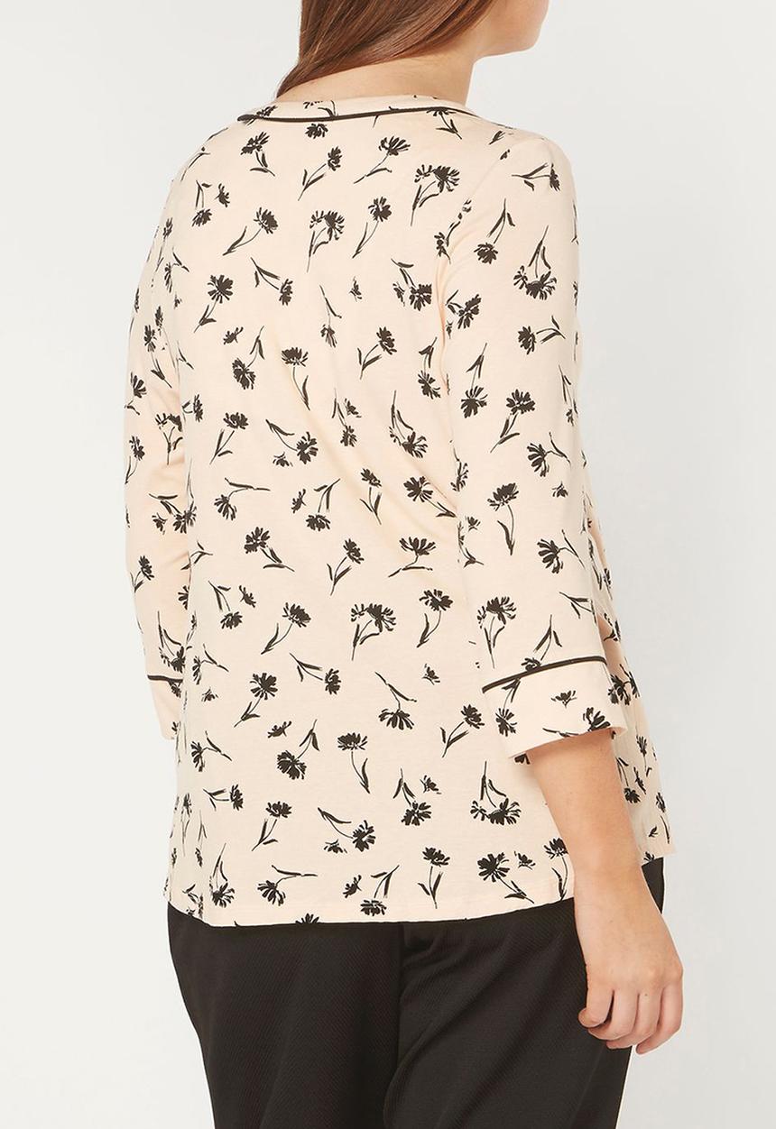 EVANS - Contrast Trim Shirt Pale Pink