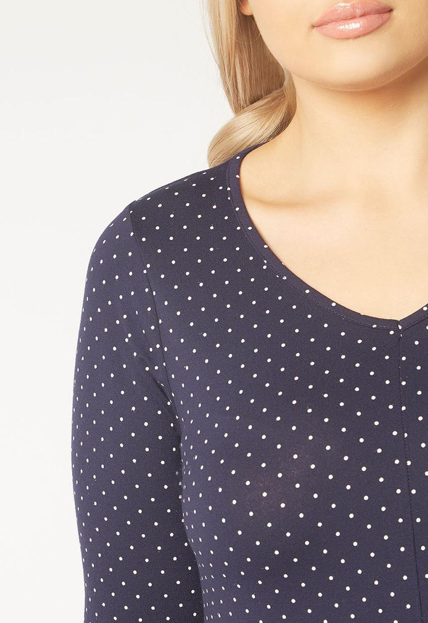 EVANS - Polka-dot Top Navy