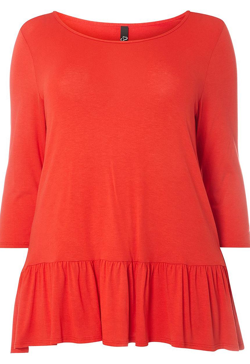 EVANS - Frill Detail Top Orange