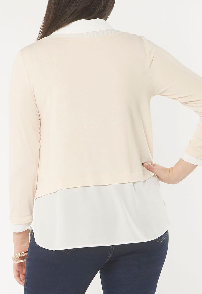 EVANS - 2-in-1 Shirt Pale Pink