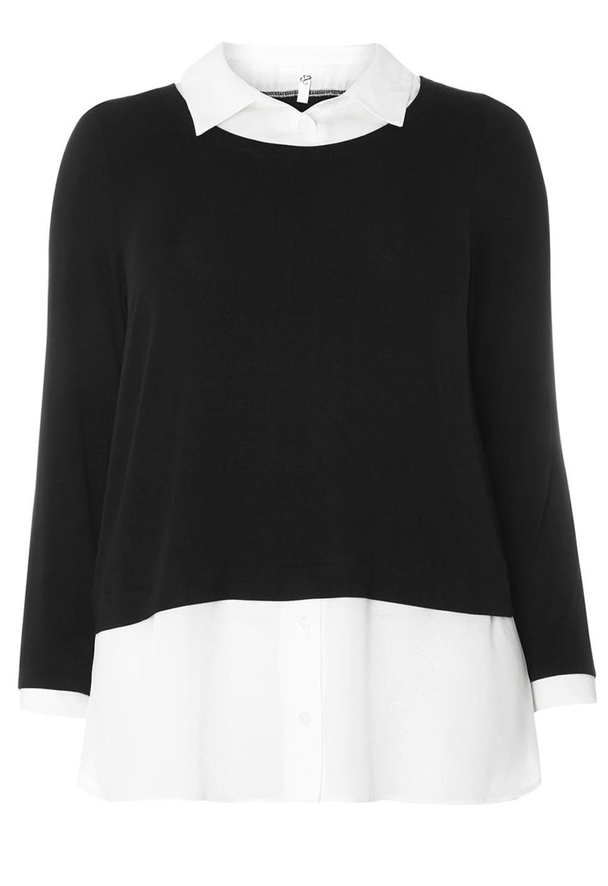 EVANS - 2-in-1 Shirt Black and White