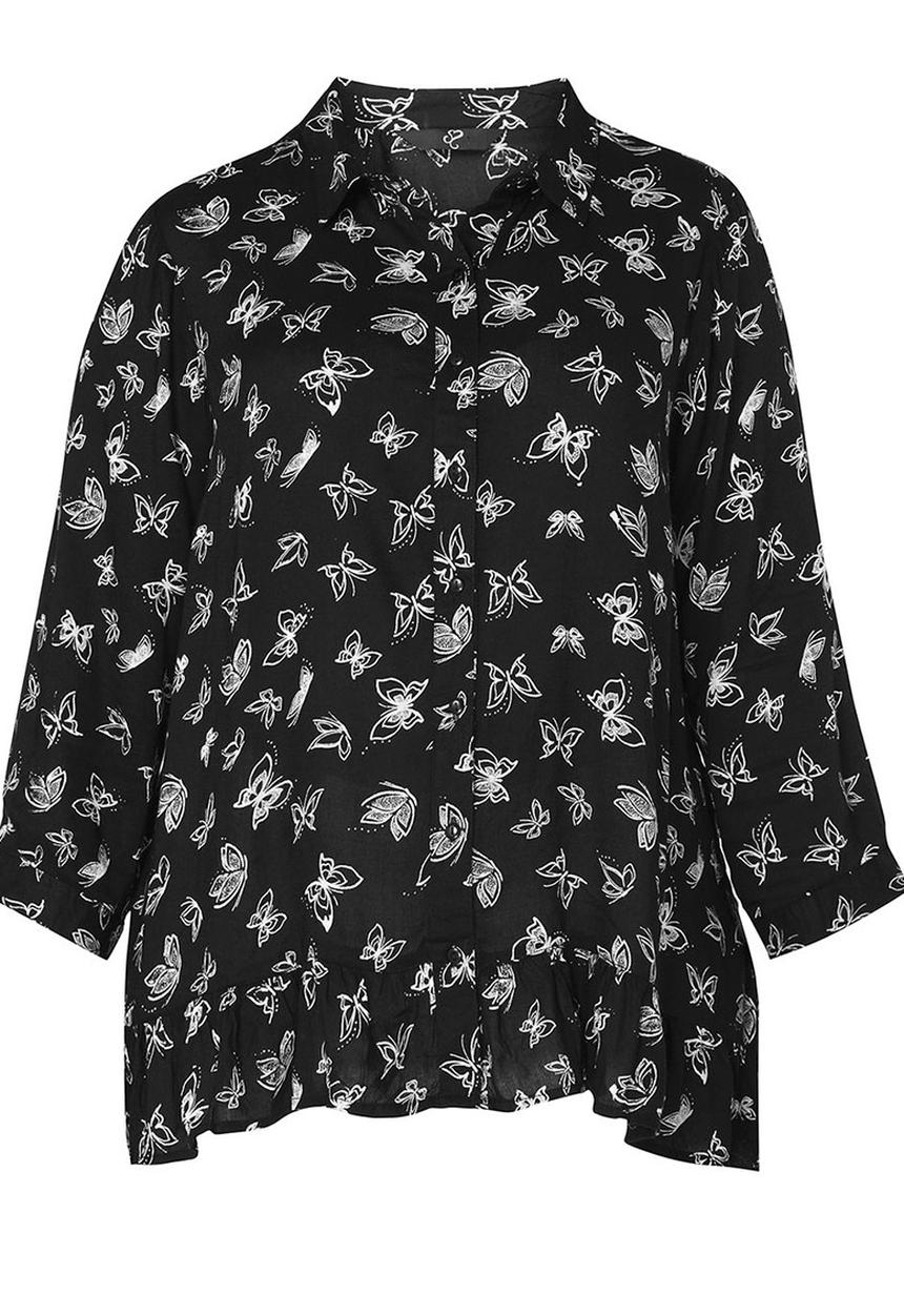 EVANS - All-over Print Shirt Black and White