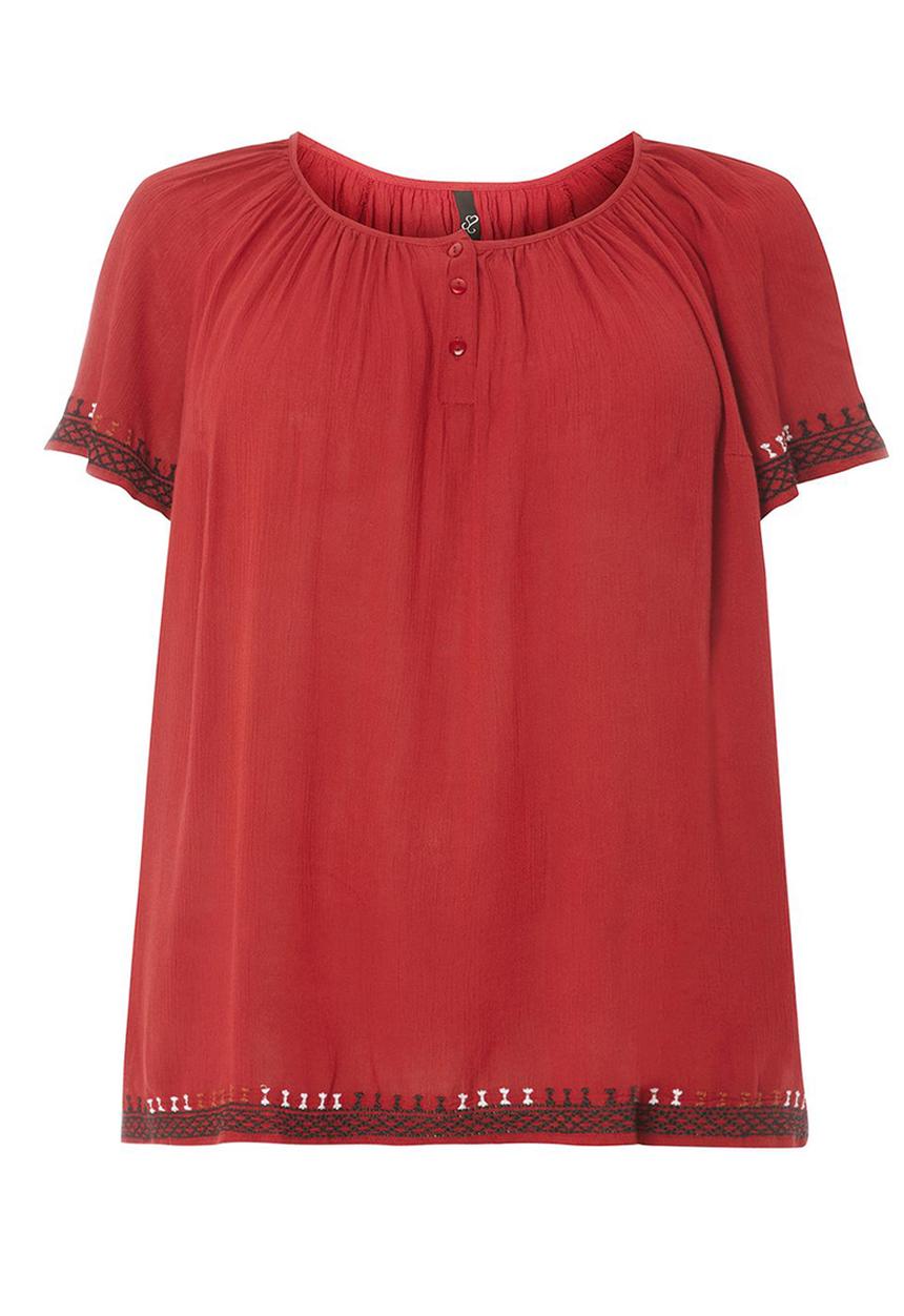 EVANS - Embroidered Blouse Red