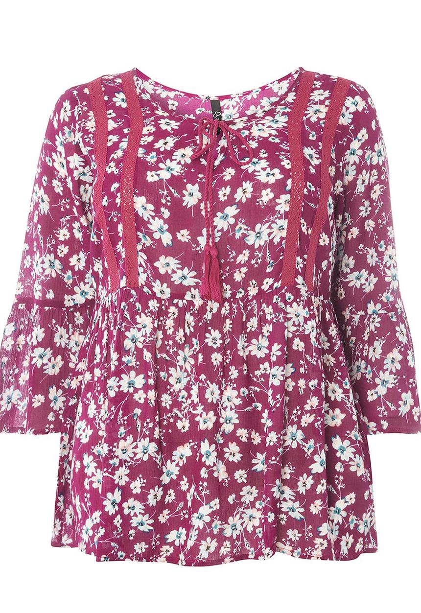 EVANS - Trim Detail Top Mid Purple