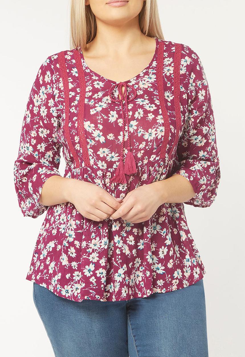 EVANS - Trim Detail Top Mid Purple