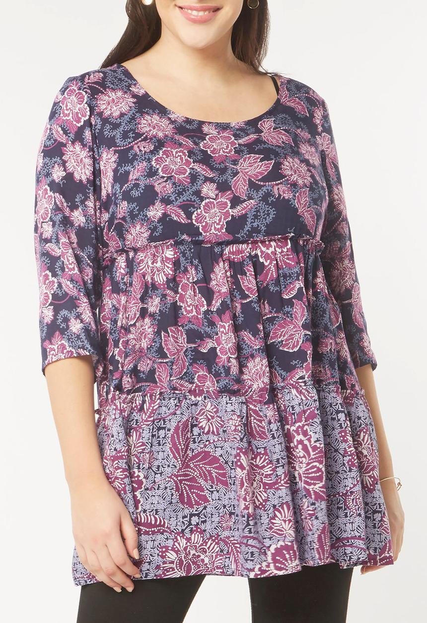 EVANS - Border Print Tunic Multi-colour