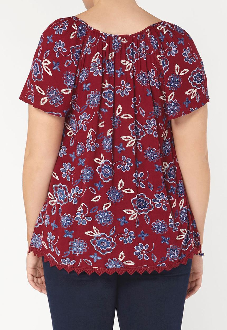 EVANS - Gypsy Blouse Red