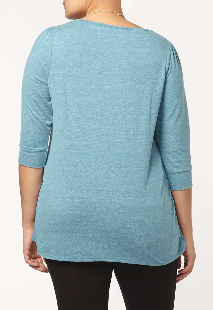 EVANS - 3/4 Sleeve T-shirt Turquoise