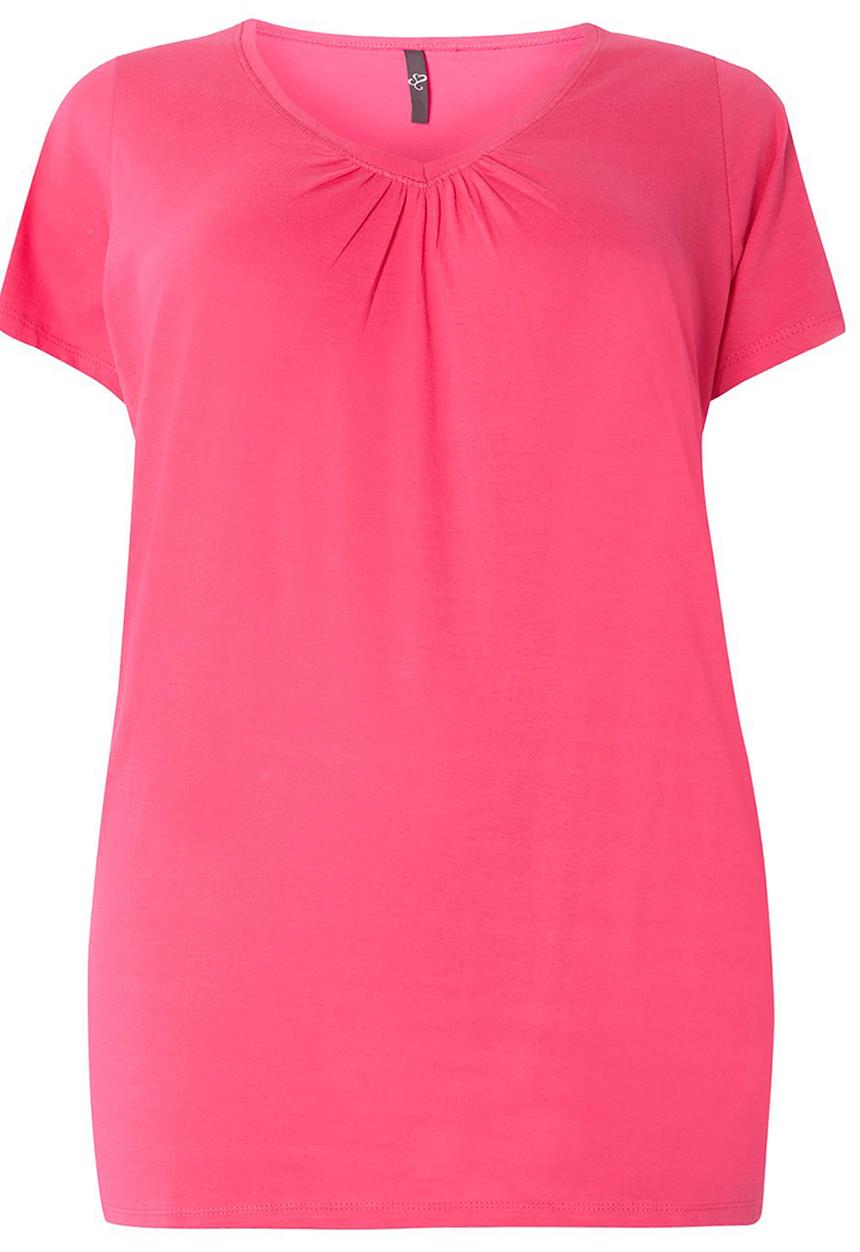 EVANS - Essential V-neck T-shirt Mid Pink