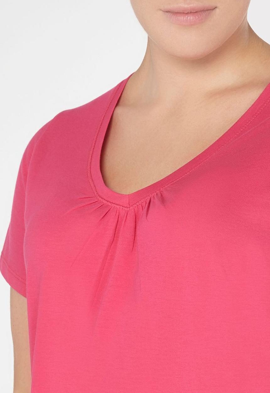 EVANS - Essential V-neck T-shirt Mid Pink