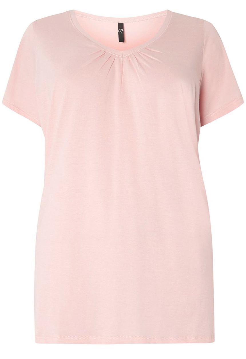 EVANS - Essential V-neck T-shirt Mid Pink