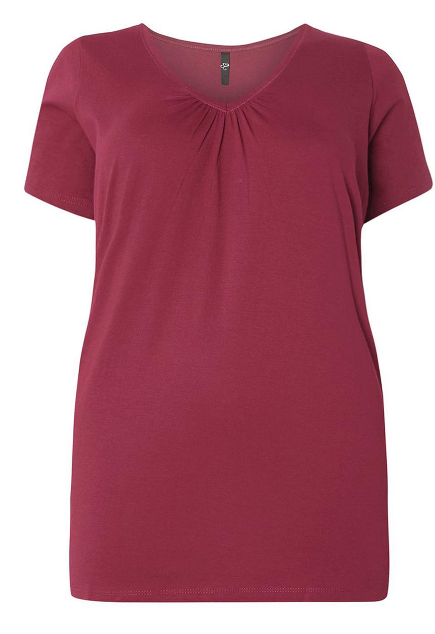 EVANS - Essential V-neck T-shirt Dark Pink