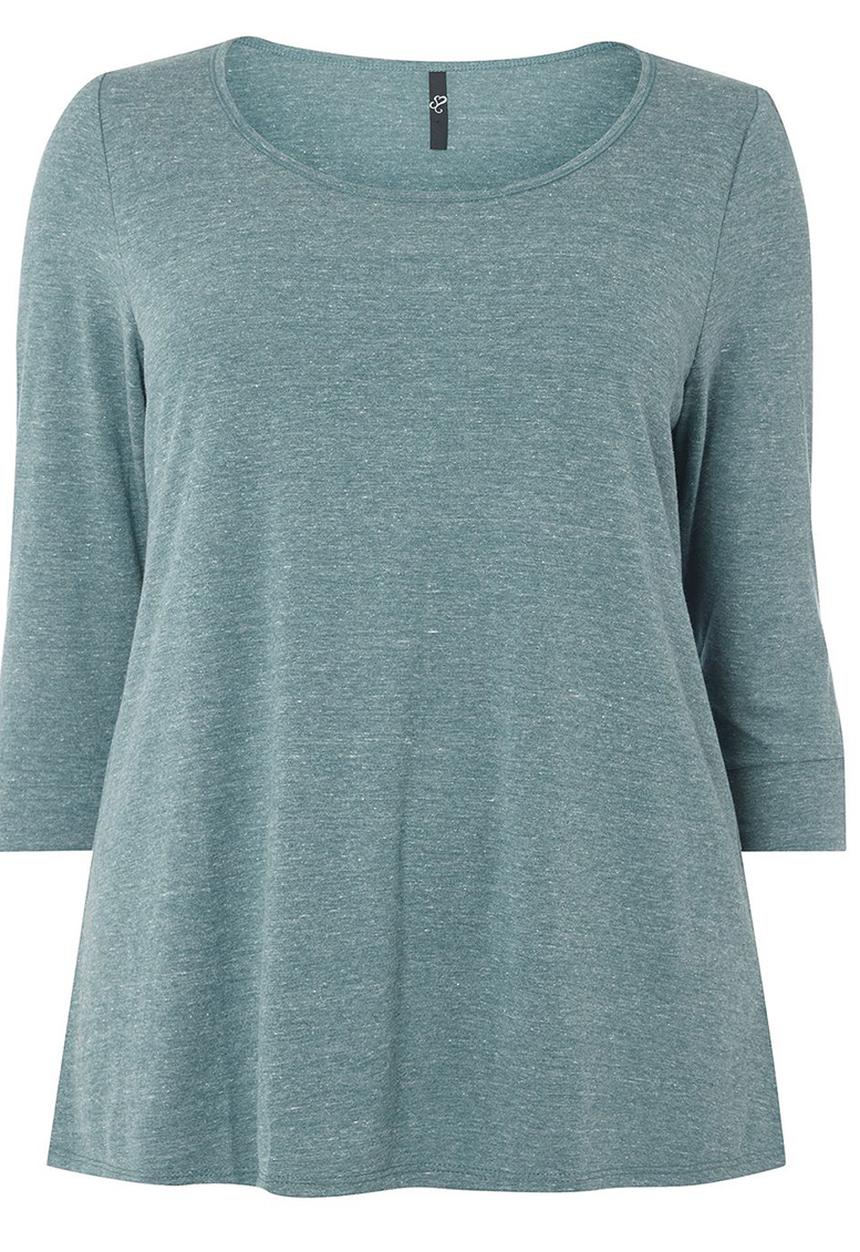 EVANS - 3/4 Sleeve Easy Fit Top Mid Green