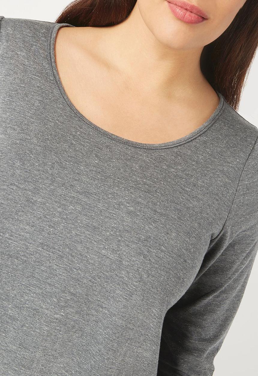 EVANS - 3/4 Sleeve Easy Fit Top Grey