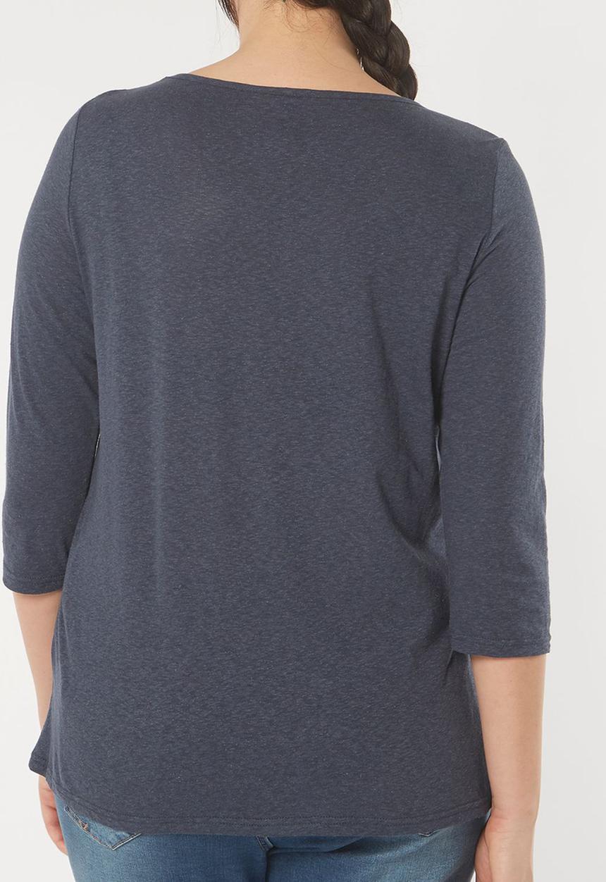 EVANS - Embroidery Detail Top Mid Blue